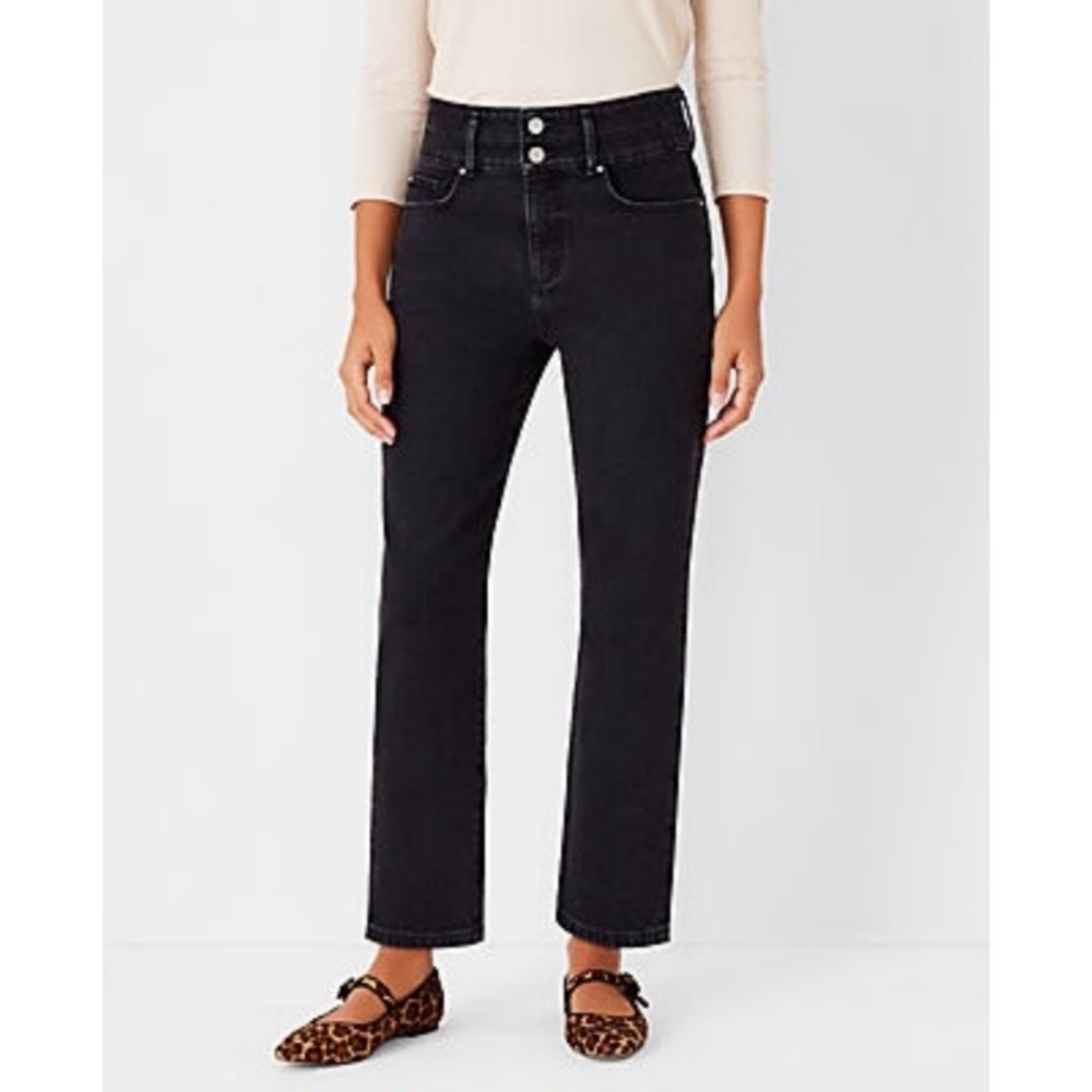 Straight Crop Black Jeans Ann Taylor